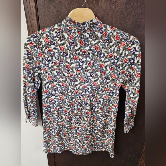 Boden Ruffle Neck Corduroy Dress Floral 14R - Picture 8 of 12